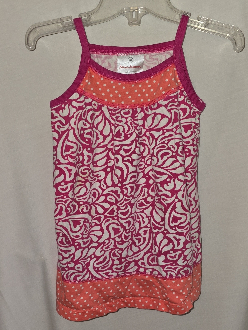 Hanna Andersson Pink & Orange Patterned Tank Dress